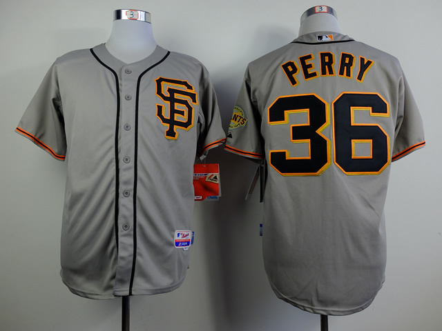 Men San Francisco Giants #36 Perry Grey Throwback MLB Jerseys